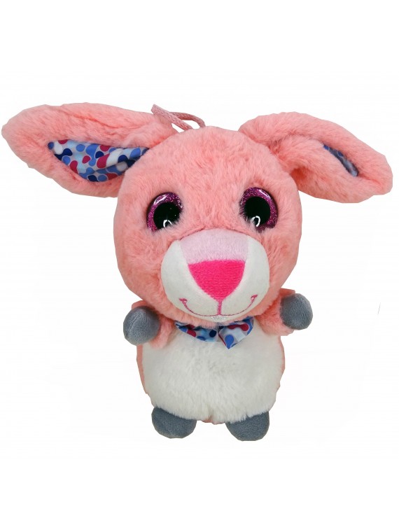 Peluche Lapin Rose Gros Yeux