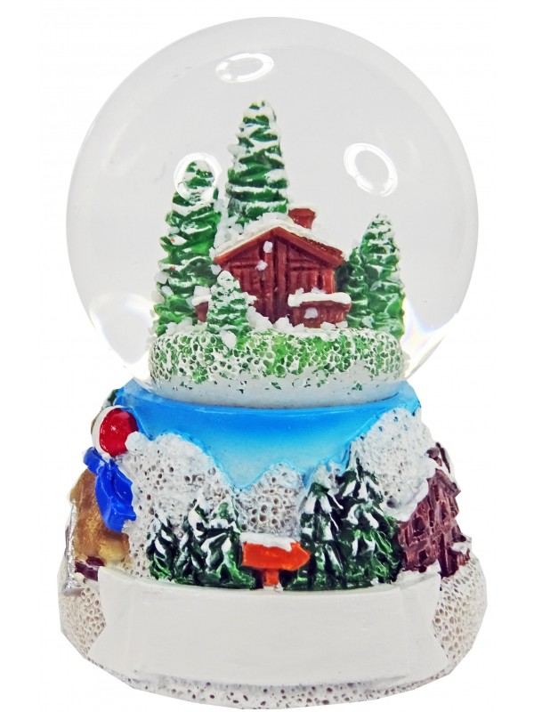 Boule à neige "Chalet", décor Montagne, personnalisable