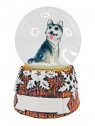 Boule à neige "Husky", décor Flocons, personnalisable