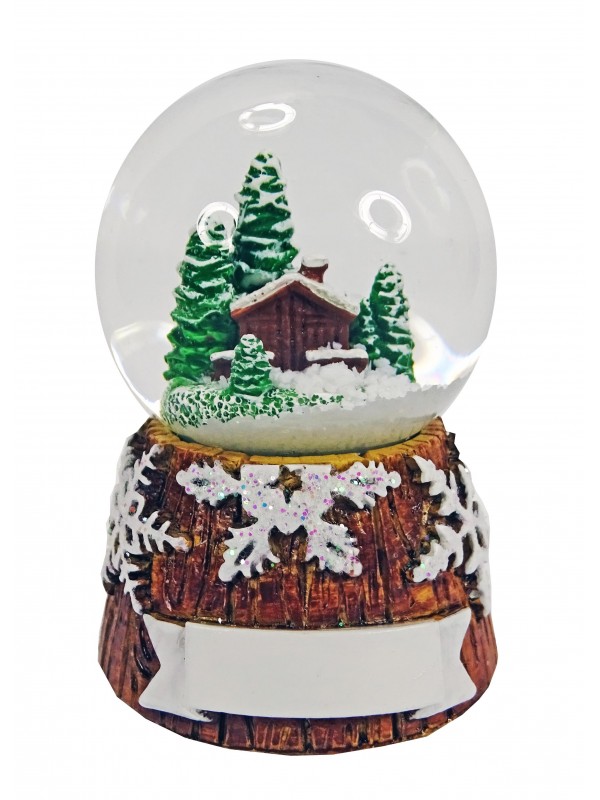 Boule à neige "Chalet", décor Montagne, personnalisable