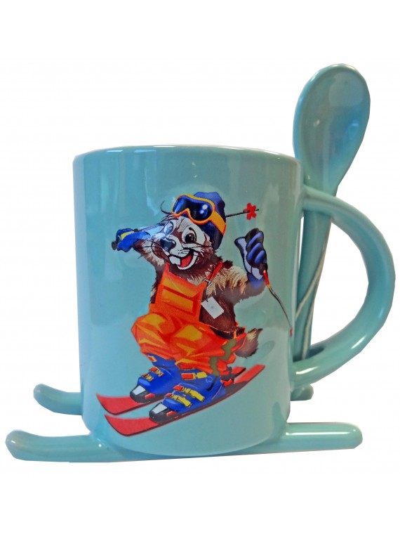 Mug sur Ski "Marmotte" (2 couleurs disponibles)