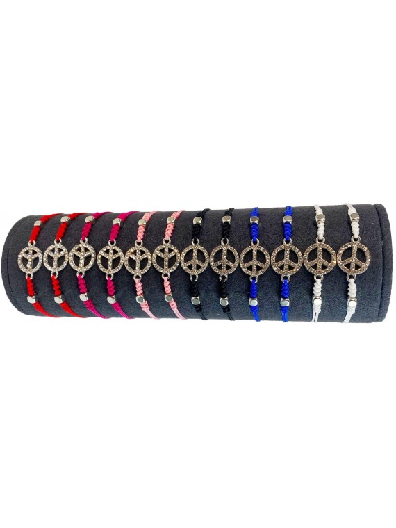 Bracelet fantaisie Peace and Love strass
