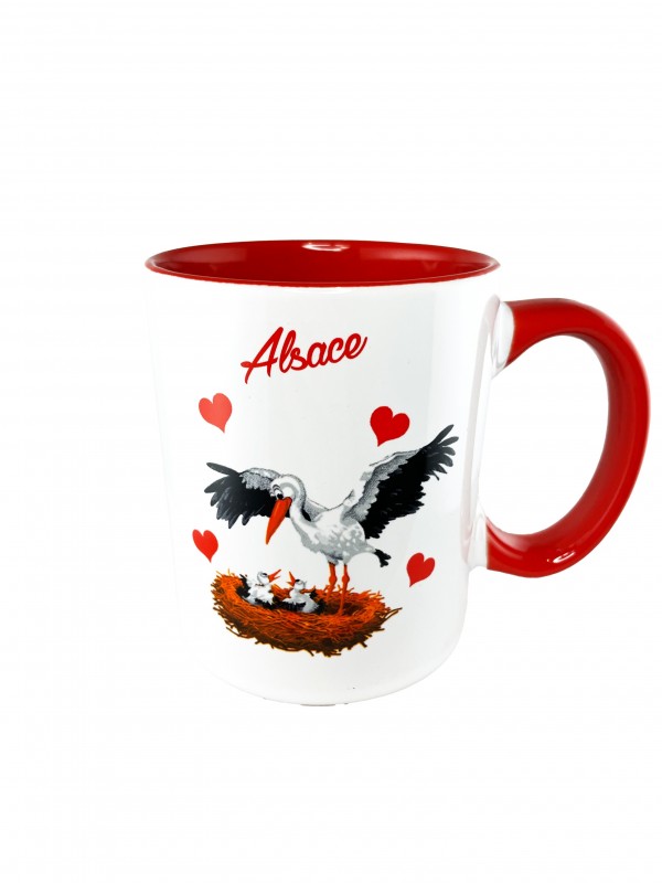 Mug Alsace "Cigogne" (3 couleurs disponibles)