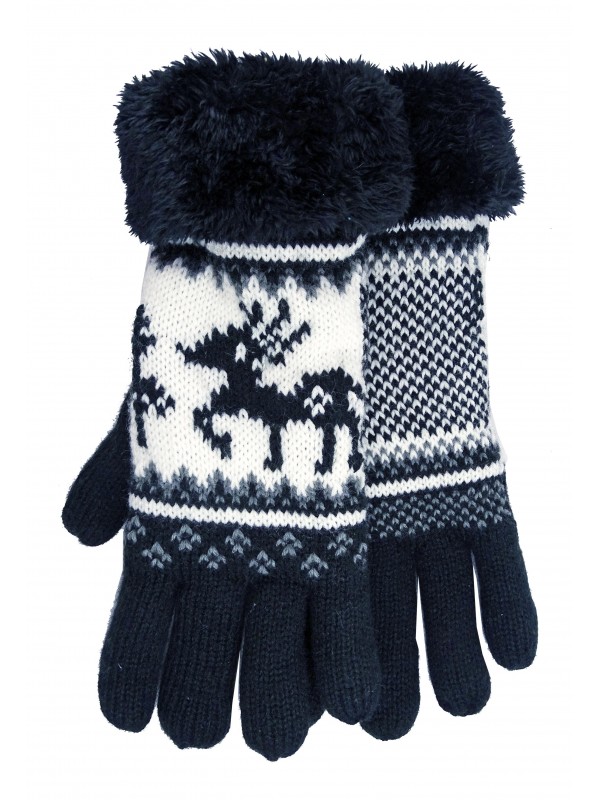 Gants noir et blanc motifs lan RODA