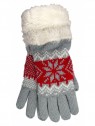 Gants enfant Flocon gris et rouge, RODA