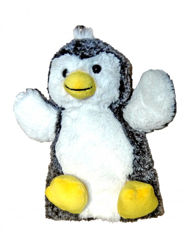 DolliBu Marionnette à Main en Peluche Pingouin pour Enfants - Jouet  Marionnette à Main en Peluche à Fourrure Douce pour Jeux de Spectacle de